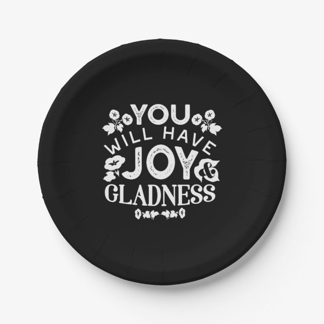 Faith and Happiness – Joy and Gladness Quotes Pappteller (Vorderseite)