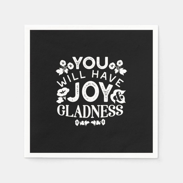 Faith and Happiness – Joy and Gladness Quotes Serviette (Vorderseite)