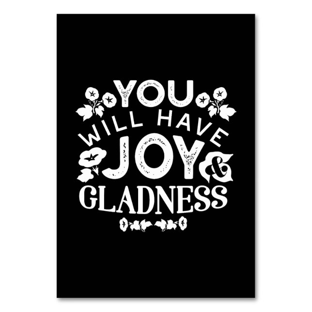 Faith and Happiness – Joy and Gladness Quotes Tischnummer (Vorderseite)