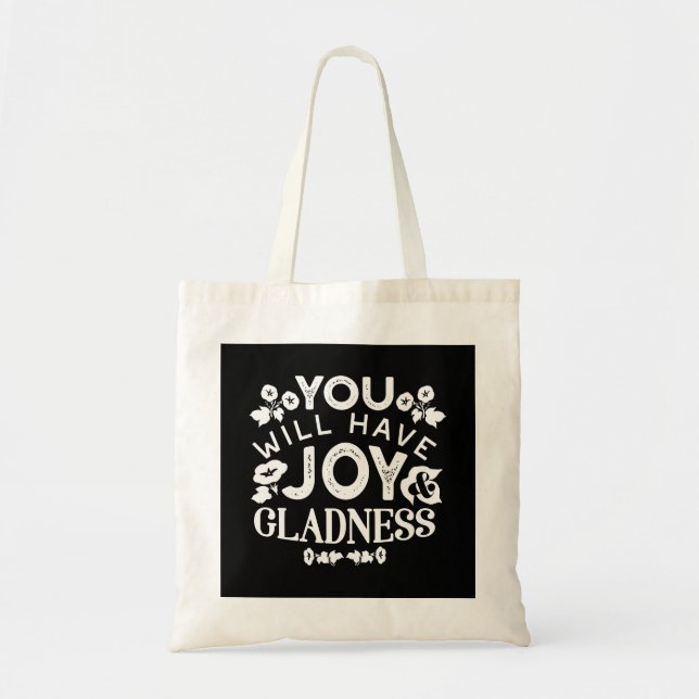 Faith and Happiness – Joy and Gladness Quotes Tragetasche (Vorne)
