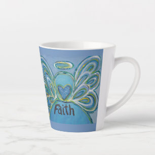 Faith Angel Word Art Custom Latte Tasse Cup