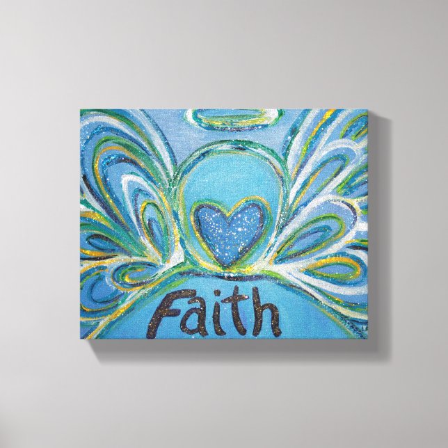 Faith Angel Word Art Painting Wrapped Canvas Leinwanddruck (Vorderseite)