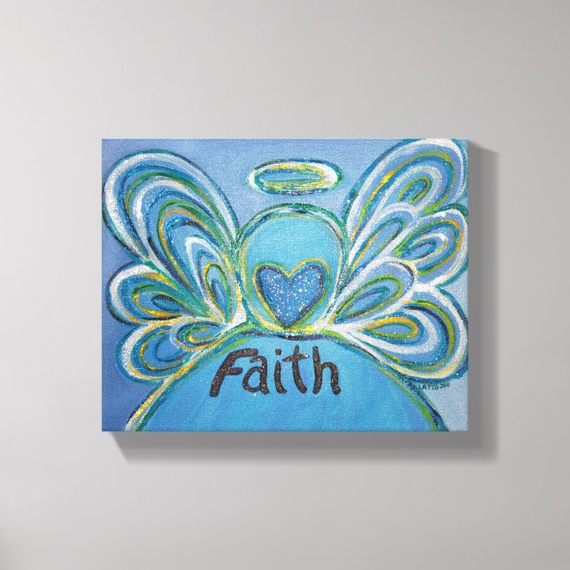 Faith Angel Word Art Painting Wrapped Canvas Leinwanddruck (Vorderseite)