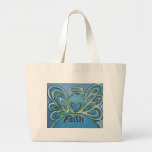 Faith Angel Word Art Toag Jumbo Stoffbeutel