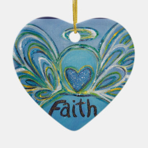 Faith Angel Word Kunst, Dichtung und Musik Keramik Ornament