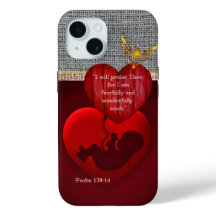 Faith Based Faux Neutral Hessian Embryo Red Heart 