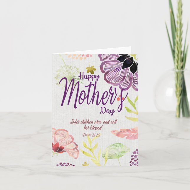 Faith Based Mother's Day Card Scripture Bible Vers Karte (Vorderseite)