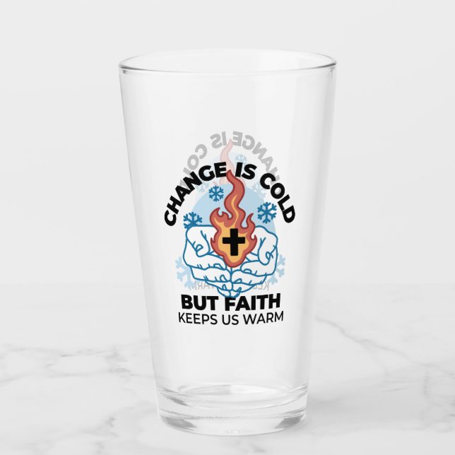 Faith Behalte uns warm - Hochwertiges Winterwerk Glas (Vorderseite)