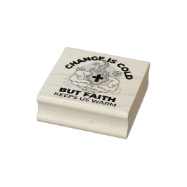 Faith Behalte uns warm - Hochwertiges Winterwerk Gummistempel