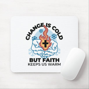 Faith Behalte uns warm - Hochwertiges Winterwerk Mousepad