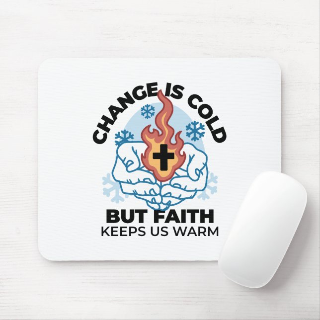 Faith Behalte uns warm - Hochwertiges Winterwerk Mousepad (Mit Mouse)