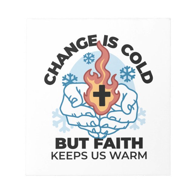 Faith Behalte uns warm - Hochwertiges Winterwerk Notizblock (Vorderseite)