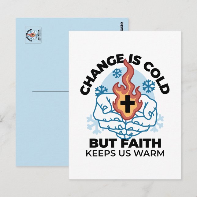 Faith Behalte uns warm - Hochwertiges Winterwerk Postkarte (Vorne/Hinten)