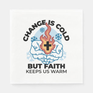 Faith Behalte uns warm - Hochwertiges Winterwerk Serviette