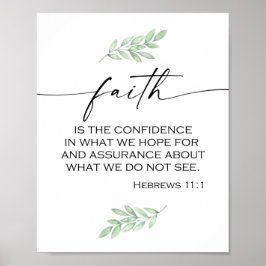 Faith Bible Verse aus Hebräern 11:1 Poster