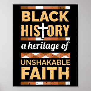 Faith Black History Mont Blm Melanin Christlich Poster