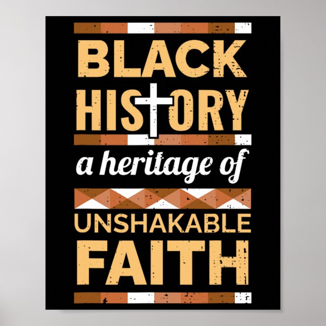 Faith Black History Mont Blm Melanin Christlich Poster (Vorne)