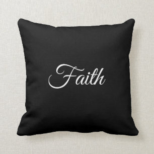 Faith Black Throw Kissen