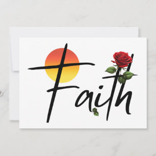 Faith Black Typografie mit Rose Einladung