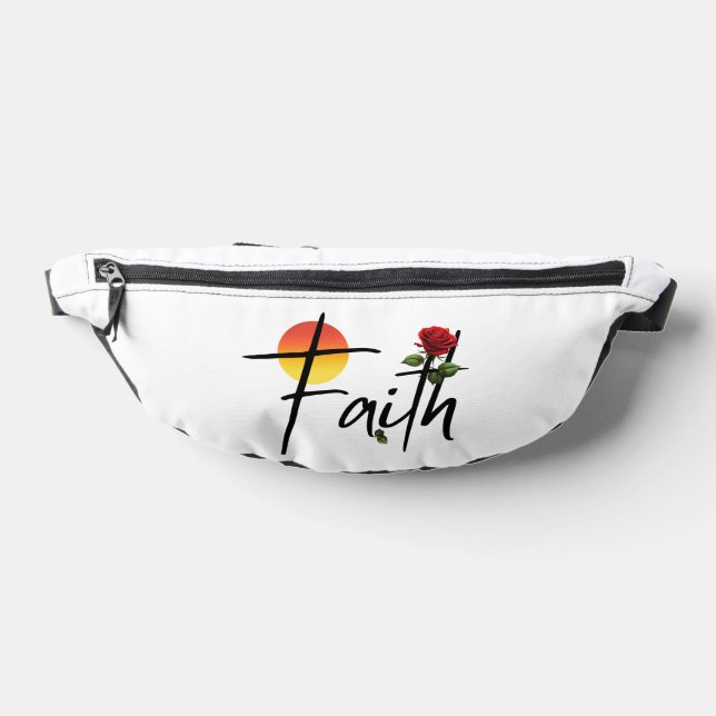 Faith Black Typografy mit Rose Bauchtasche (Ablage )
