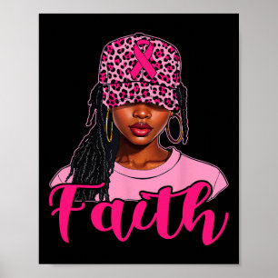 Faith Black Women Afro Christlich Brustkrebs Awa Poster