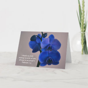 Faith Blue Orchid Gebetskarte Karte