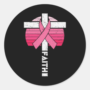 Faith Breast Cancer Awareness Christlich Women Gif Runder Aufkleber