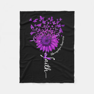 Faith Butterfly Sonnenblume Fibromyalgie Bewusstse Fleecedecke