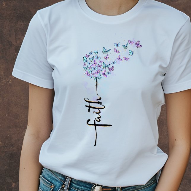 Faith Butterfly T - Shirt | CHRISTLICHER T - SHIRT (Von Creator hochgeladen)