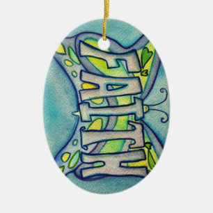 Faith Butterfly Word Kunstschenk für Ausflüge Keramik Ornament
