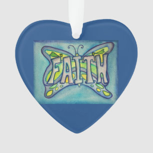 Faith Butterfly Word Kunstschenk für Ausflüge Ornament