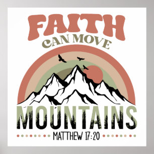Faith Can Move Mountain Retro Poster