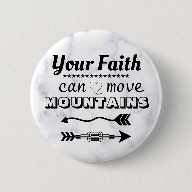 Faith Can Move Mountains Bible Verse Button Button (Vorderseite)
