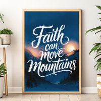 Faith Can Move Mountains Christlich Wall Art Print