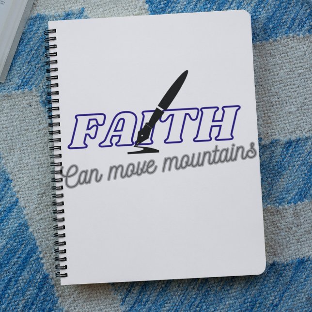 Faith Can Move Mountains Christliches Notebook Notizblock (Von Creator hochgeladen)