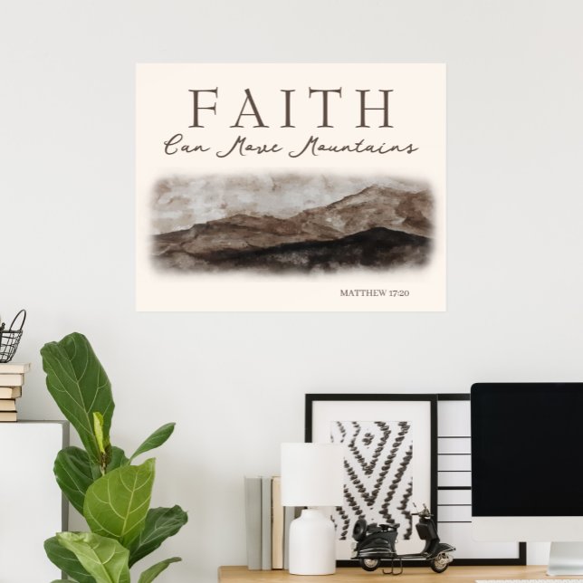 Faith Can Move Mountains Felslandschaft Malerei Poster (Von Creator hochgeladen)
