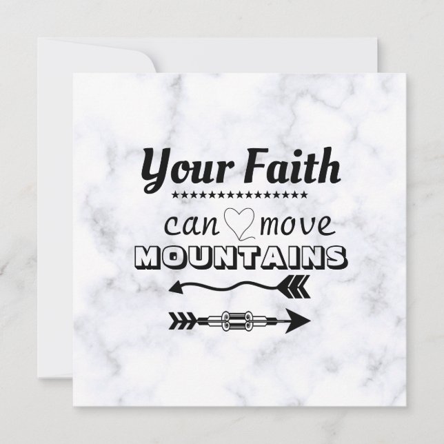 Faith Can Move Mountains Inspiration Flat Card (Vorderseite)