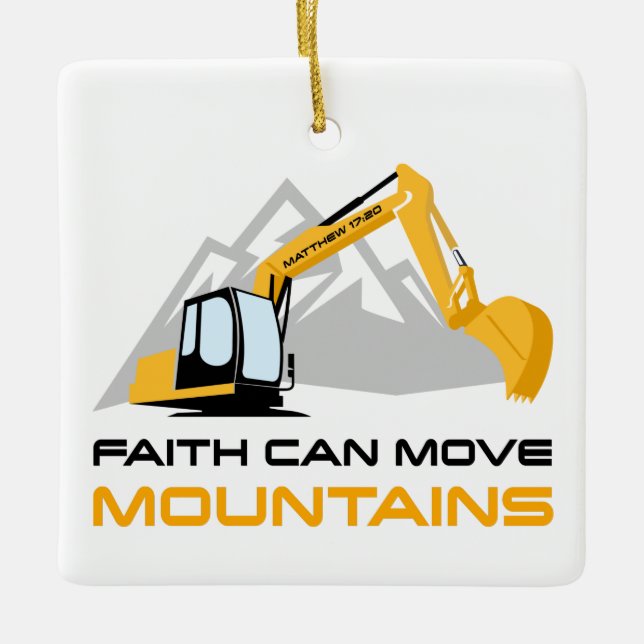 Faith Can Move Mountains - Kinder & Erwachsene Chr Keramikornament (Vorderseite)