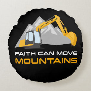 Faith Can Move Mountains - Kinder & Erwachsene Chr Rundes Kissen
