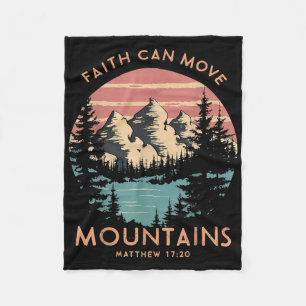Faith Can Move Mountains Religious Christlich Camp Fleecedecke