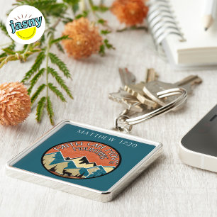 Faith Can Move Mountains Scripting Square Schlüsse Schlüsselanhänger