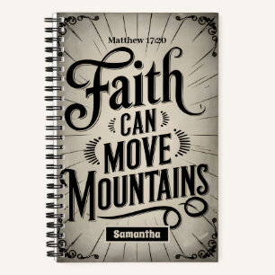 Faith Can Move Mountains Vintages Christliches Jou Notizbuch