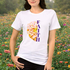 Faith Christian Orange Zinnia Floral Shirt