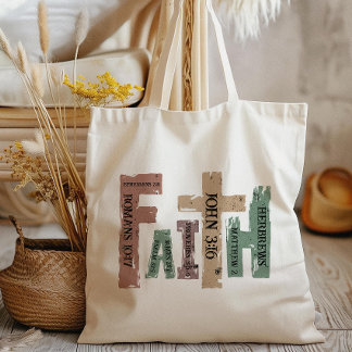 Faith Christlich Cross Bible Verse Tragetasche