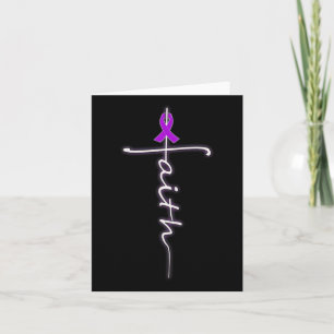 Faith Christlich Cross Lila Ribbon Warrior Heimer Karte