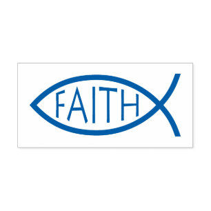 Faith   Christliches Fischsymbol Permastempel