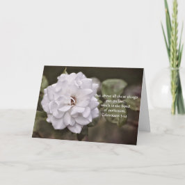 Faith Colossians 3:14 White Rose Note Card Karte