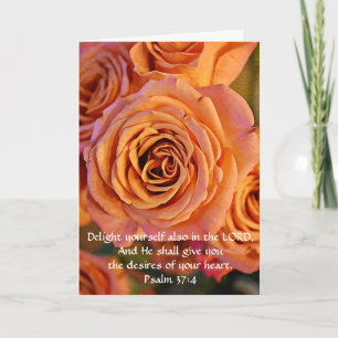 Faith Coral Orange Rose Geburtstagkarte Karte