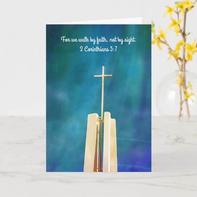 Faith Cross Art ermutigen zur Note Card Karte (Gelbe Blume)
