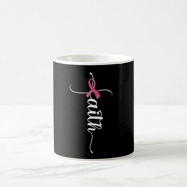 Faith Cross Christian Breast Cancer Awareness Kaffeetasse (Mittel)